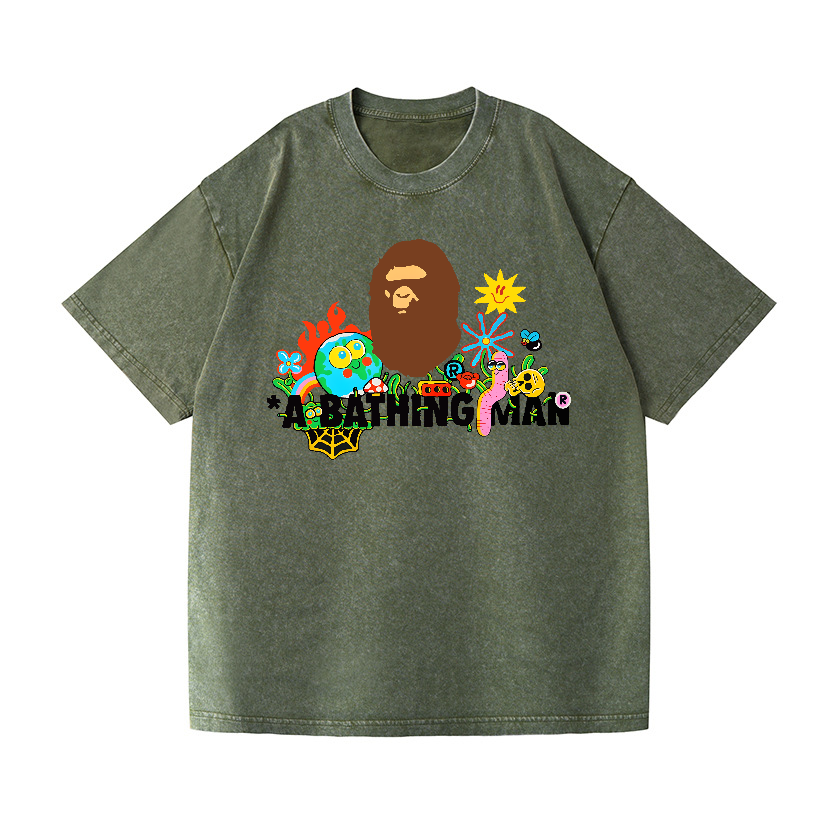 Ape Man Vintage Wash Japanese Design T-Shirt