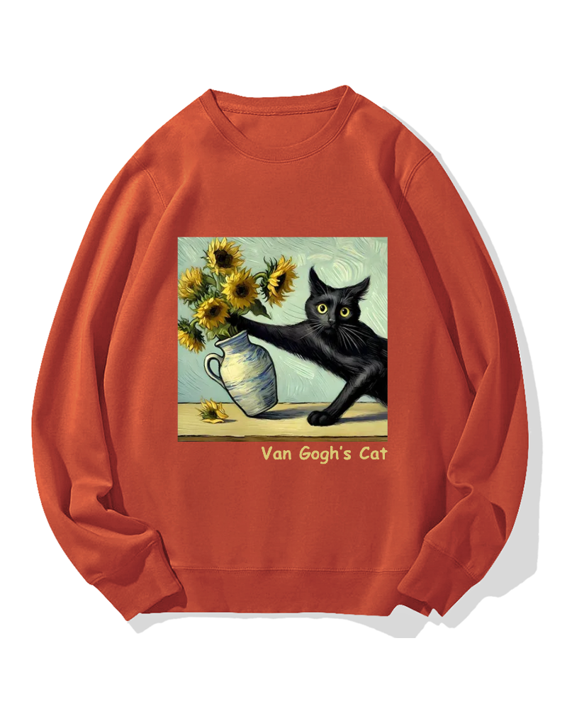 Van Gogh's Naughty Cat Cotton Sweatshirt