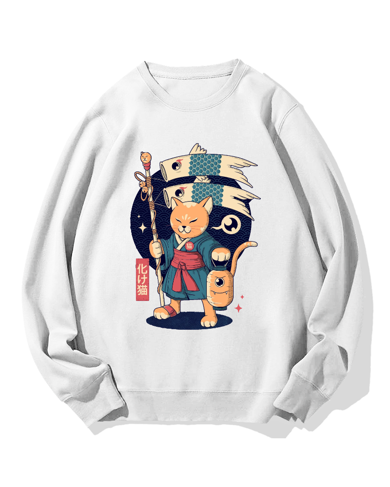 Japanese Cat Cotton Sweatshirt