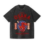 Osaka Dotonbori Drunken Octopus Vintage Wash Japanese Design T-Shirt